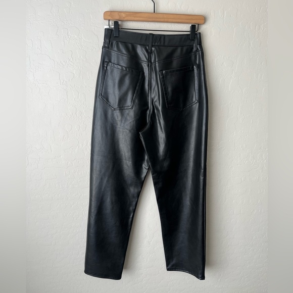 Abercrombie & Fitch The Ankle Straight Ultra High Rise faux leather pants 29 NEW - Picture 3 of 8